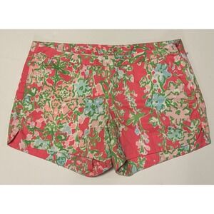 Lilly Pulitzer Womens Adie‎ Shorts Flamingo Pink Southern Charm Size 0 Zipper